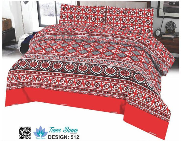 Ajrak printed double bedsheet